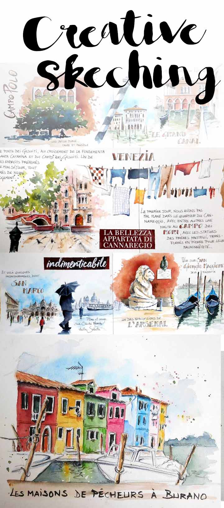 Watercolor . sketchbook France. art, 